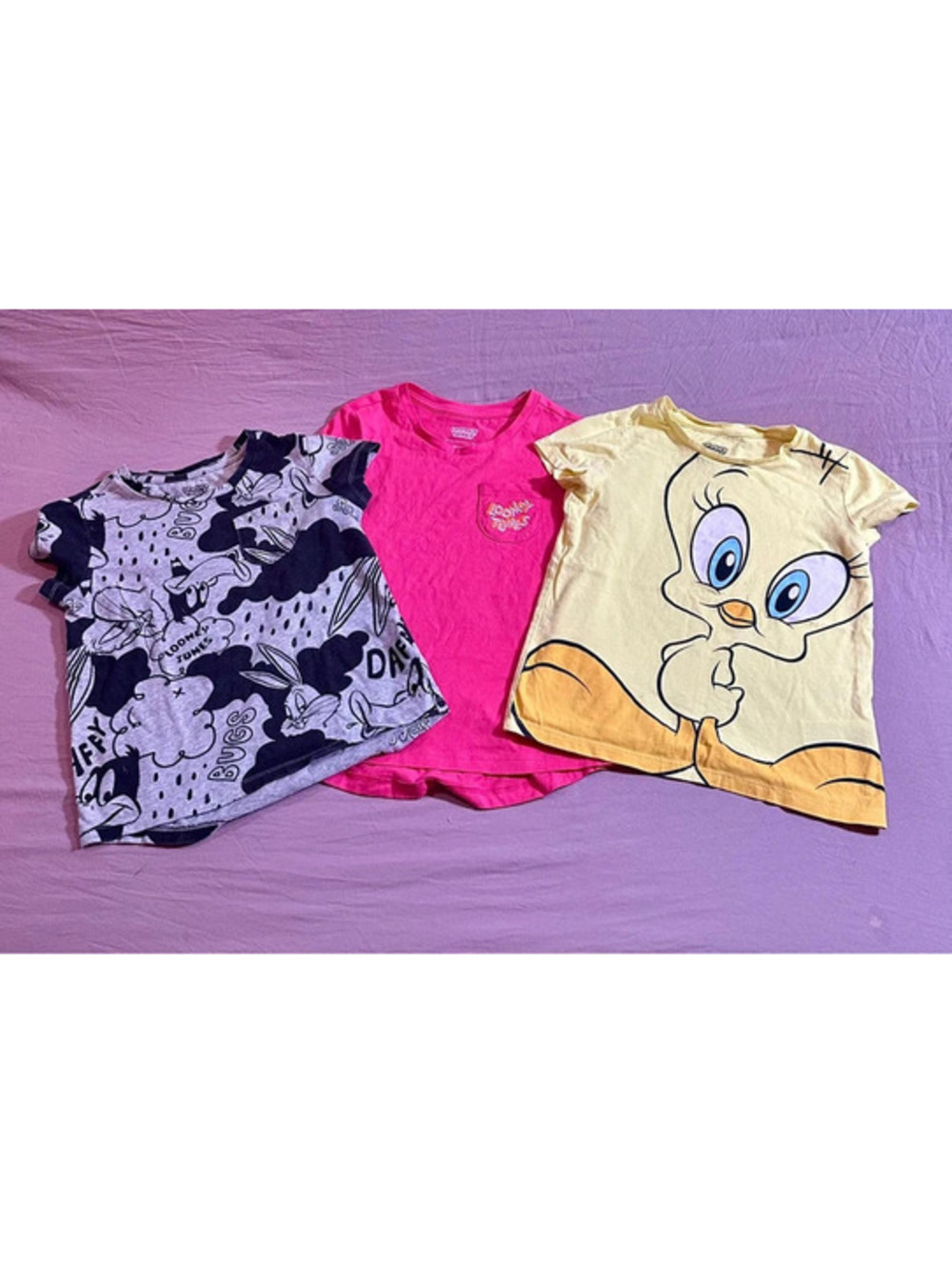 Looney Tunes Girls T Shirt Lot of 3 Size Small H00134